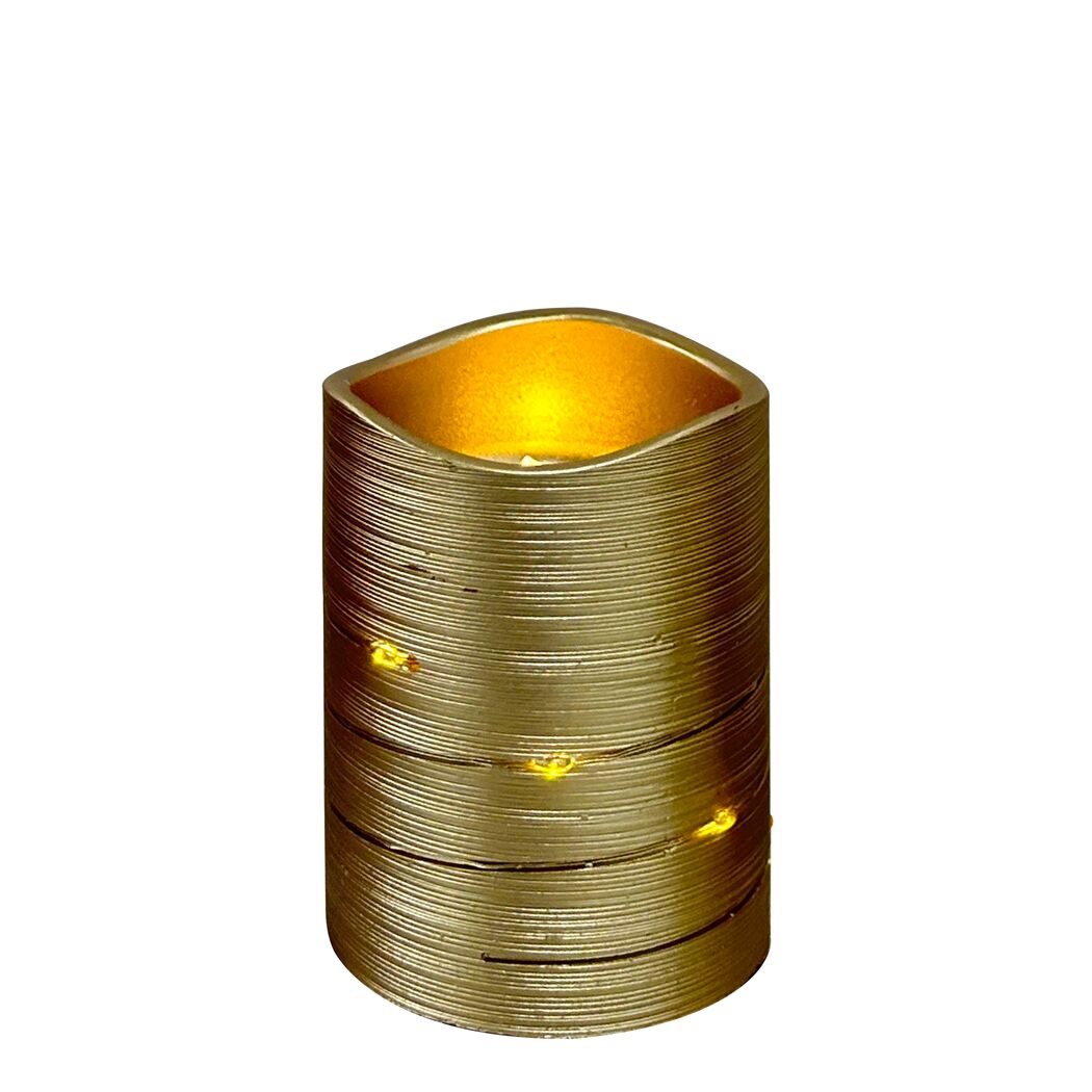 LED-Kerze goldfarben Ø 7,5 x 10 cm