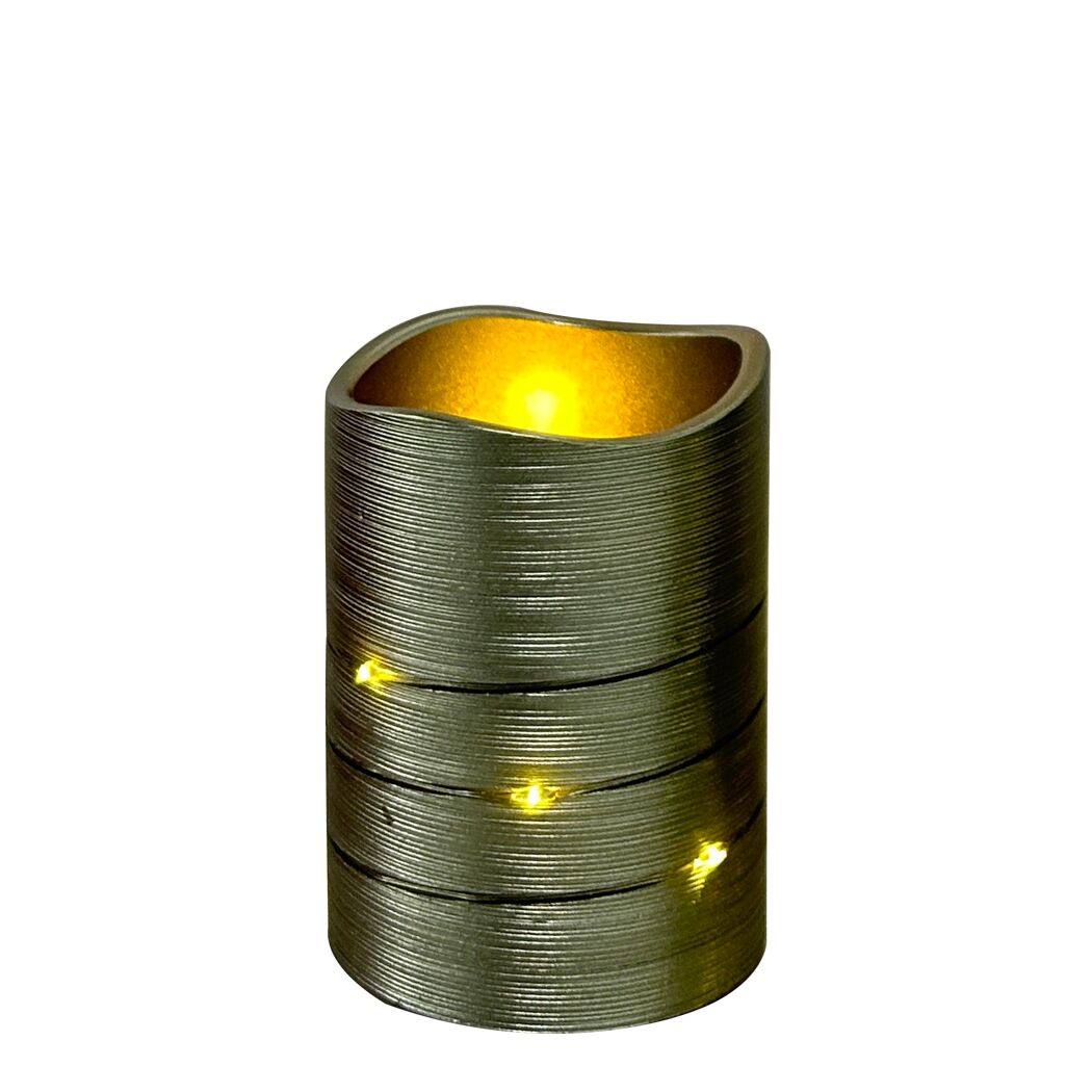 LED-Kerze grün Ø 7,5 x 10 cm