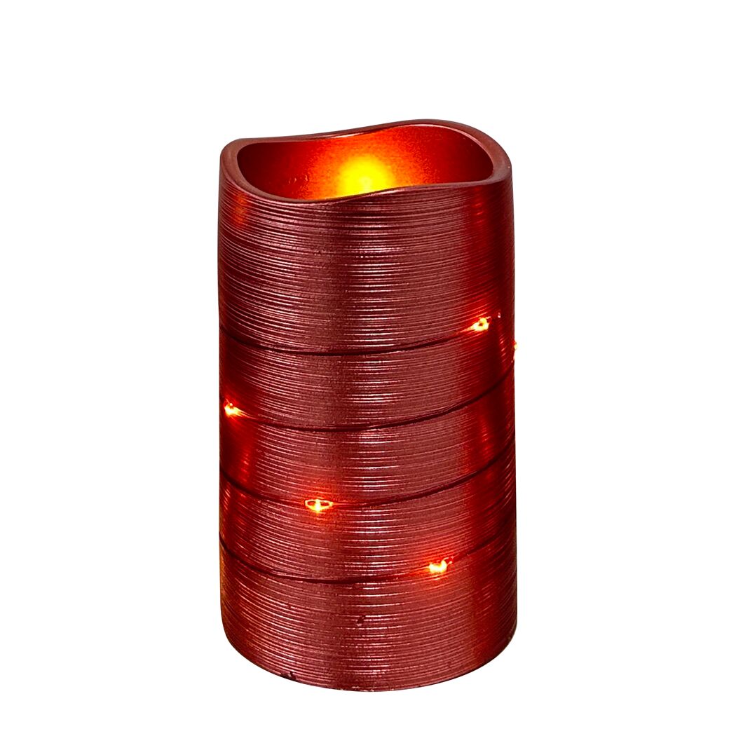 LED-Kerze rot Ø 7,5 x 12 cm