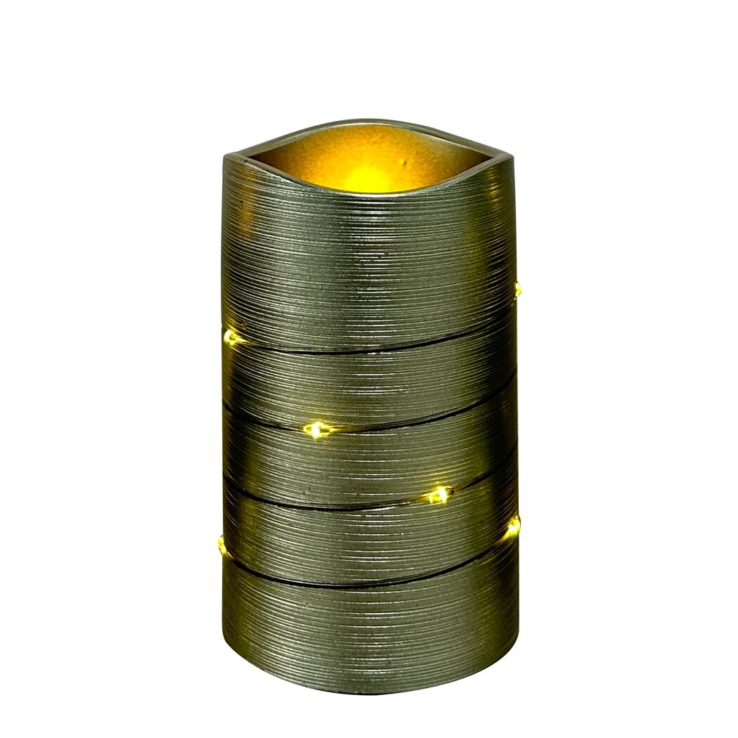 LED-Kerze grün Ø 7,5 x 12 cm