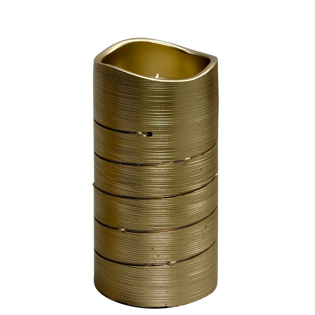 LED-Kerze goldfarben Ø 7,5 x 15 cm