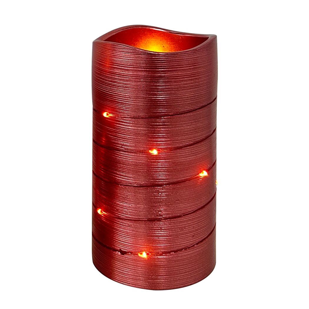 LED-Kerze rot Ø 7,5 x 15 cm