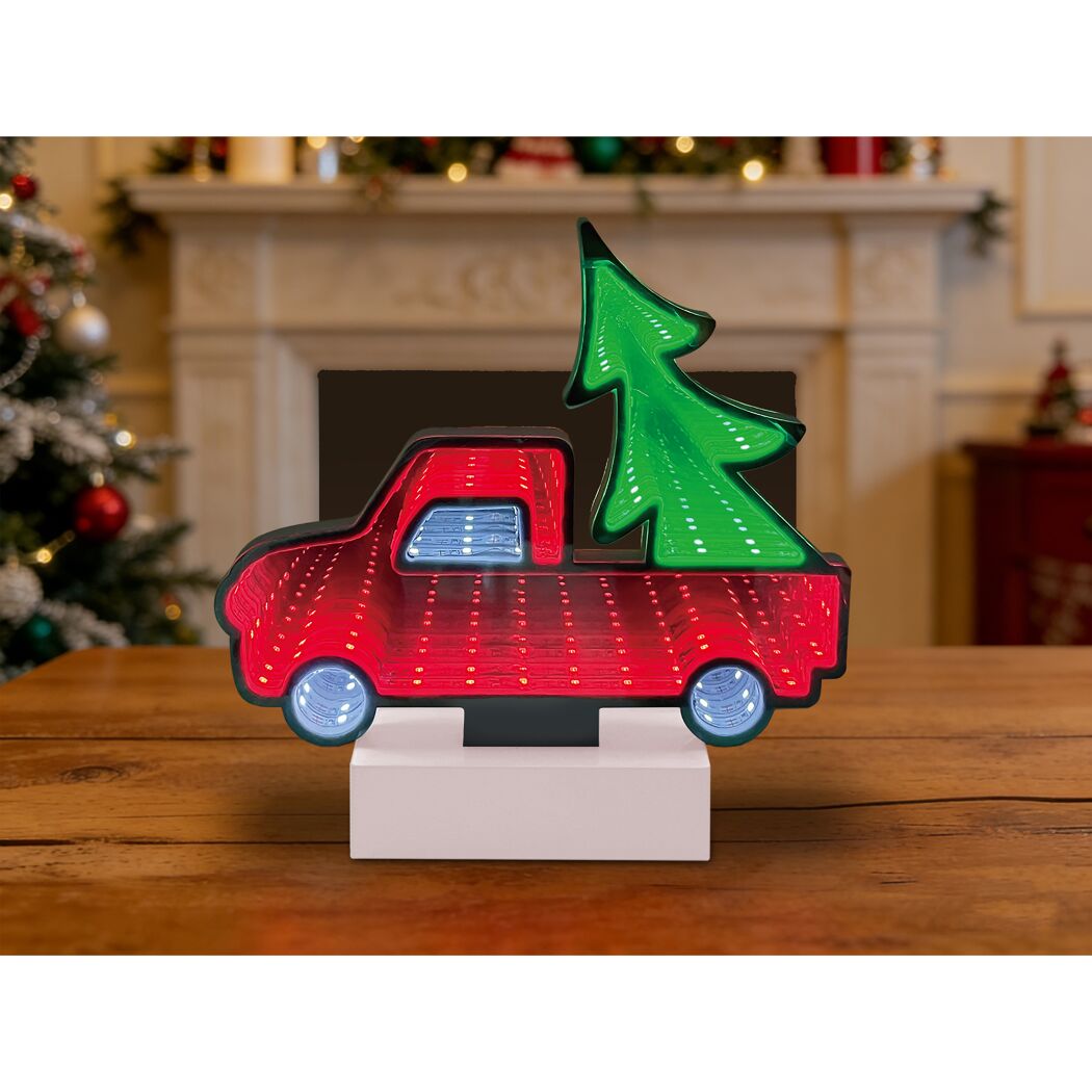 LED-Dekofigur Auto mit Infinity-Effekt 22 cm