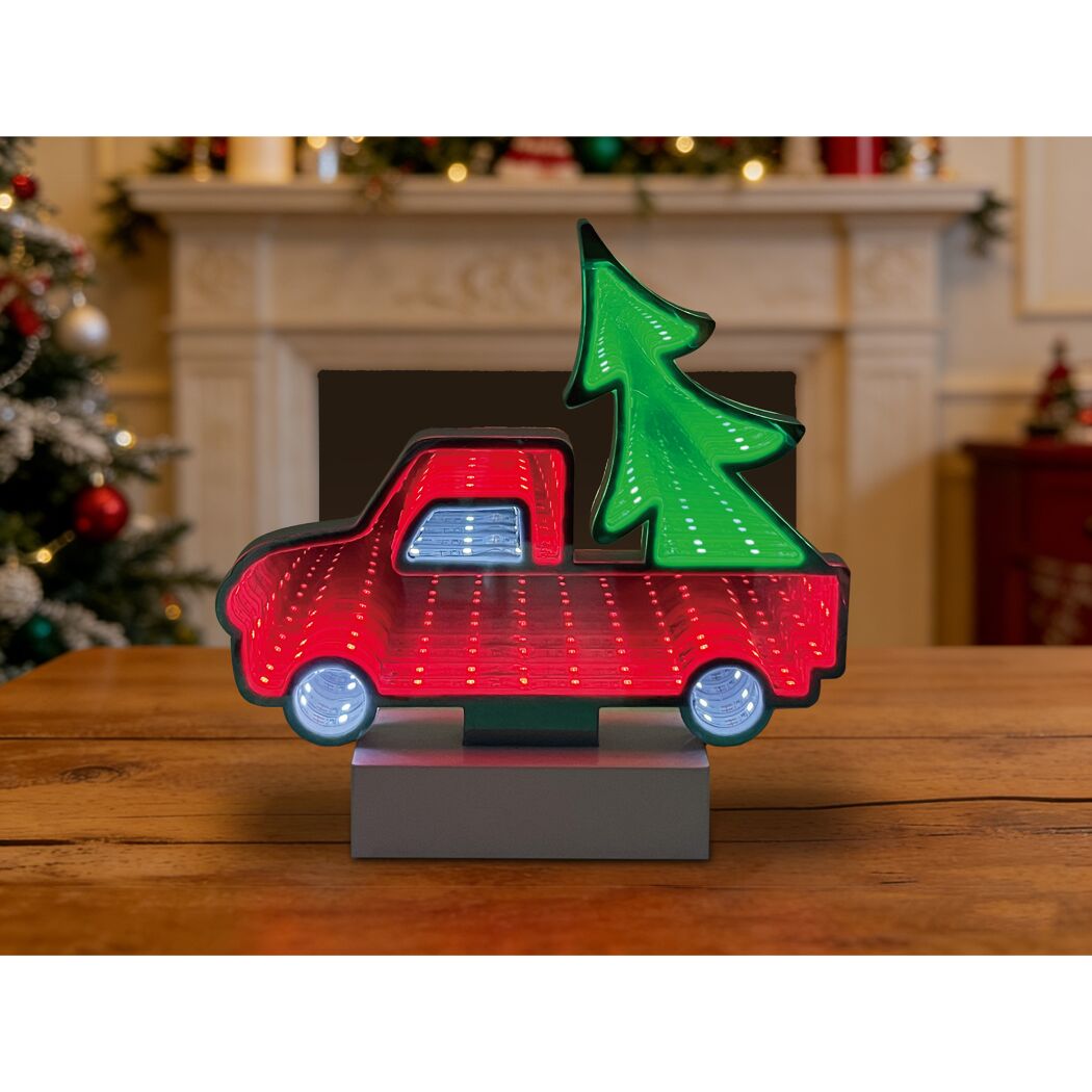 LED-Dekofigur Auto mit Infinity-Effekt 22 cm