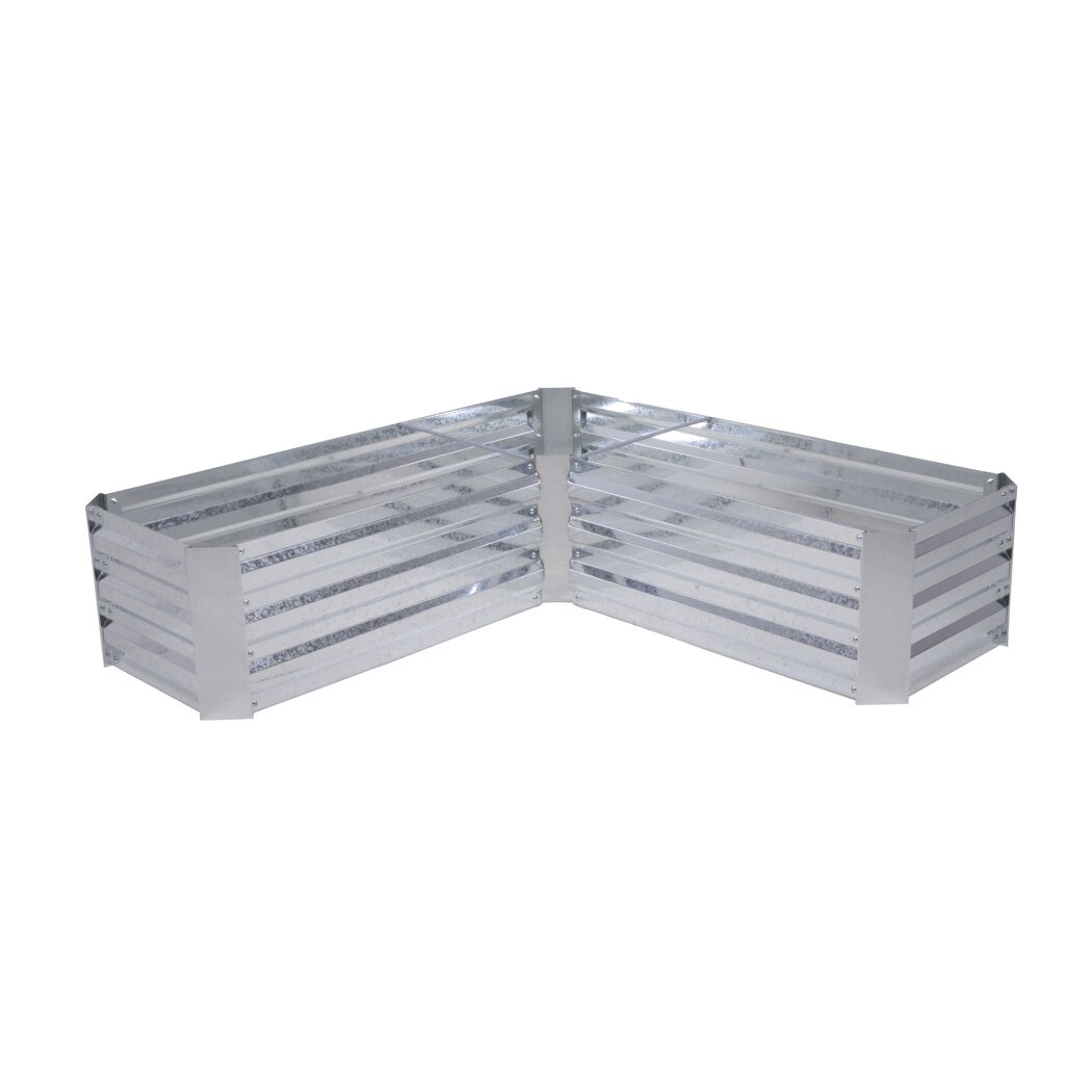 Beetumrandung 'Magnolia' Stahl silbern 120 x 45 x 30 cm