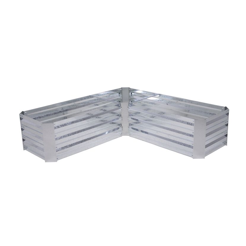 Beetumrandung 'Magnolia' Stahl silbern 120 x 45 x 30 cm