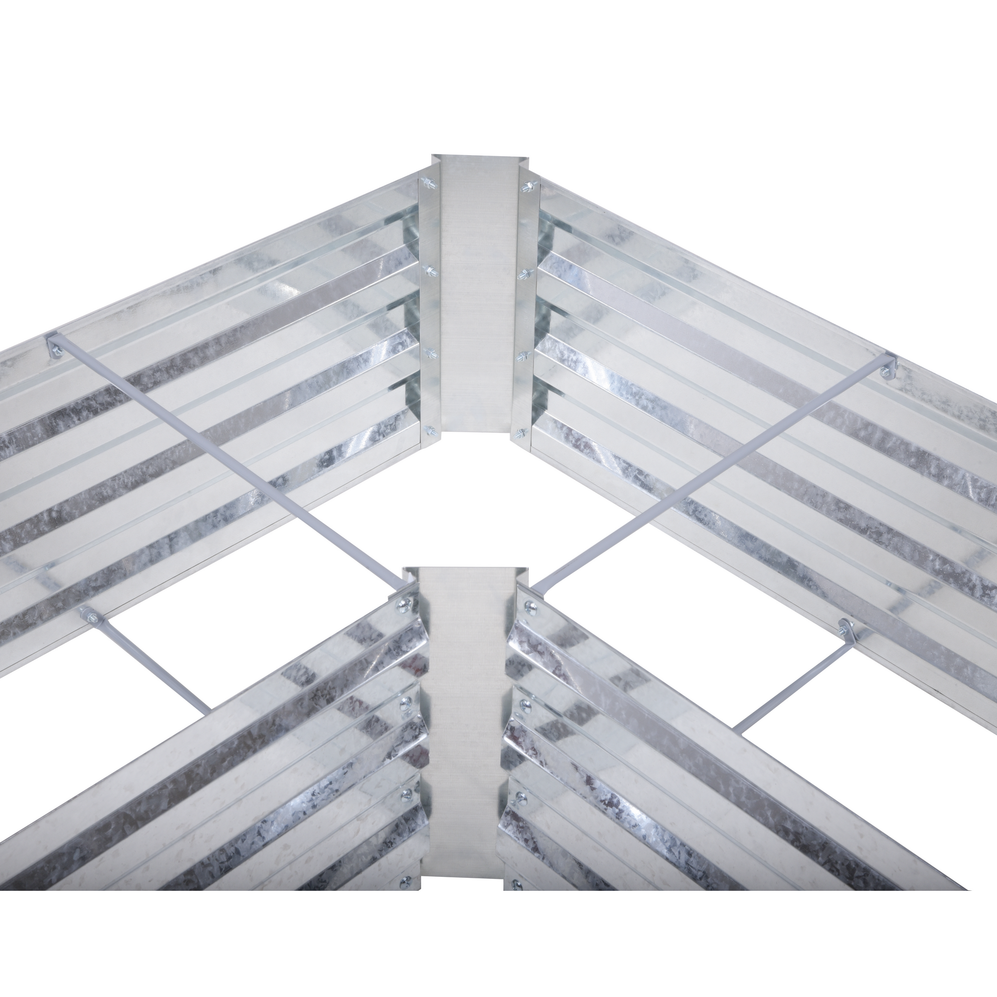 Beetumrandung 'Magnolia' Stahl silbern 120 x 45 x 30 cm