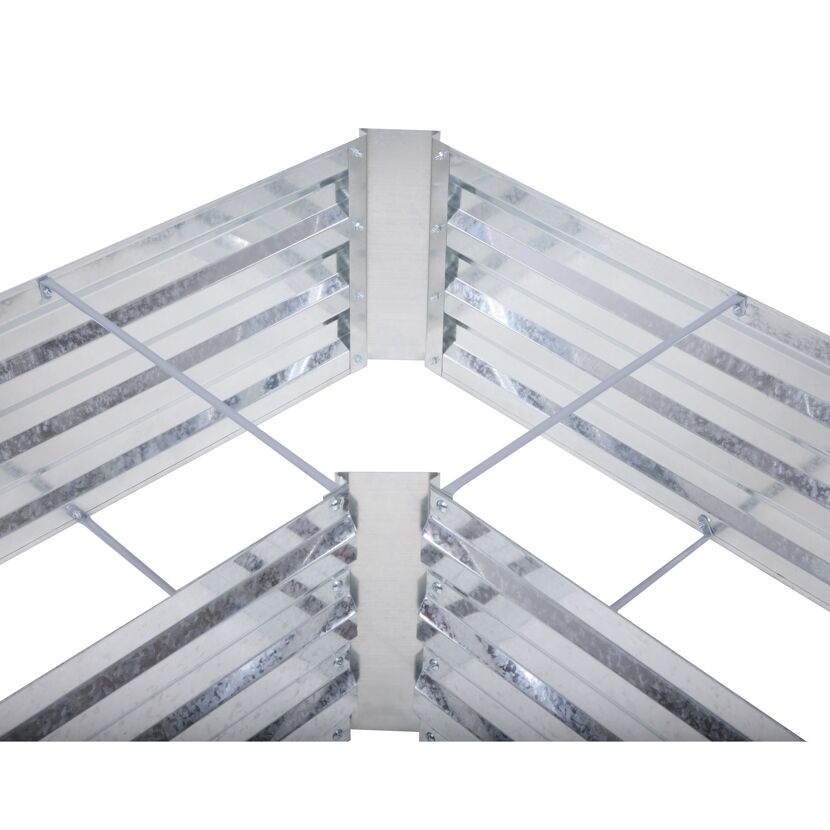 Beetumrandung 'Magnolia' Stahl silbern 120 x 45 x 30 cm