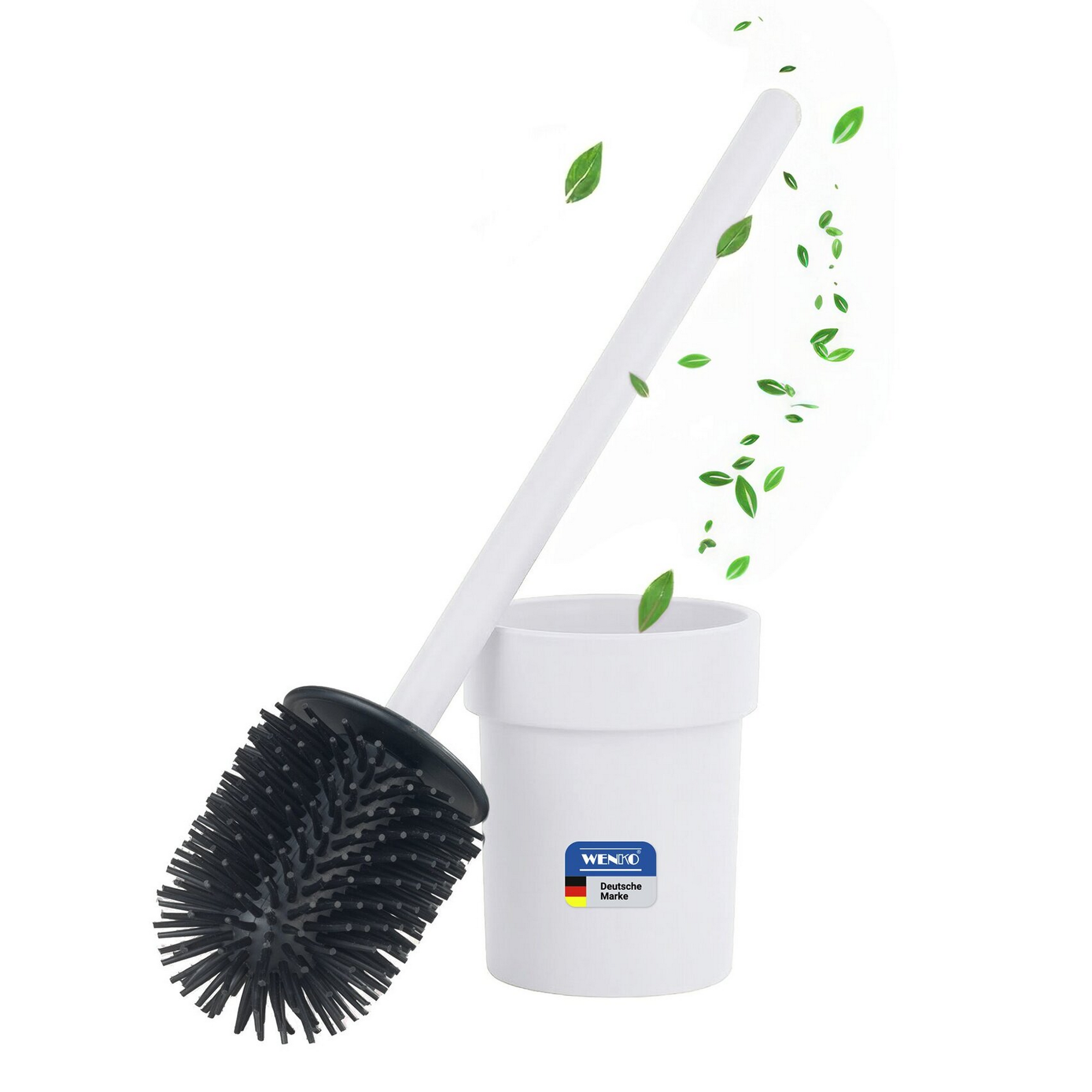 WC-Bürstengarnitur 'Turbo-Loc® Lizan' mit Silikon-Bürstenkopf Stahl weiss