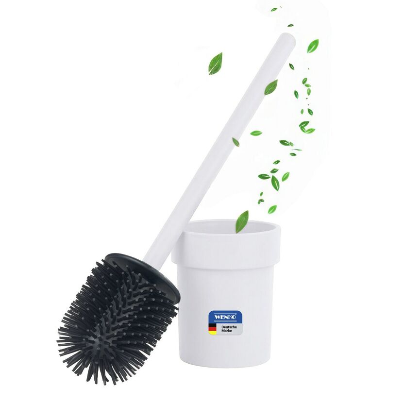 WC-Bürstengarnitur 'Turbo-Loc® Lizan' mit Silikon-Bürstenkopf Stahl weiss