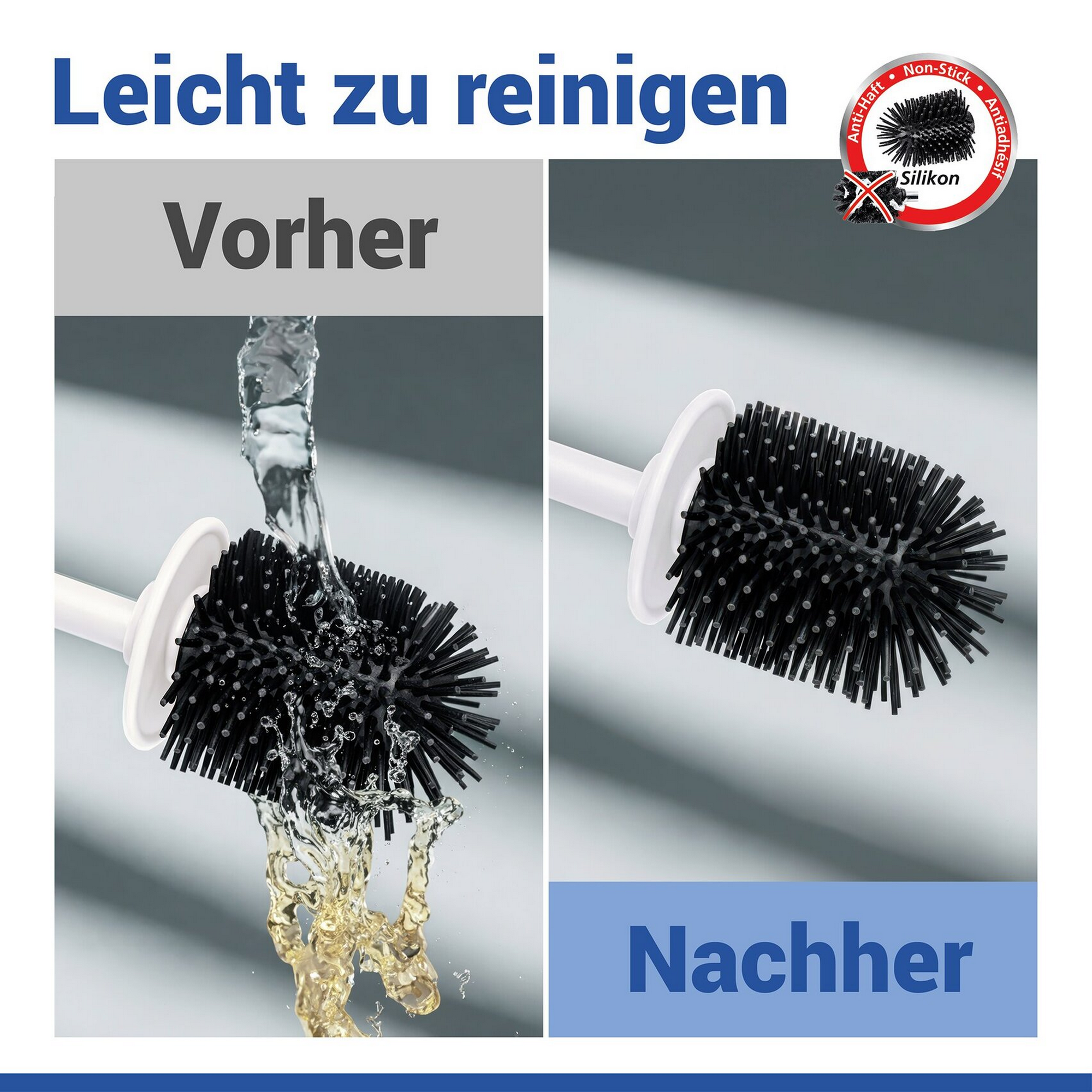 WC-Bürstengarnitur 'Turbo-Loc® Lizan' mit Silikon-Bürstenkopf Stahl weiss