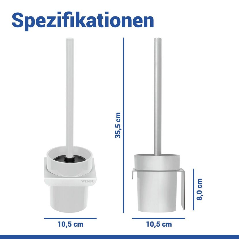 WC-Bürstengarnitur 'Turbo-Loc® Lizan' mit Silikon-Bürstenkopf Stahl weiss