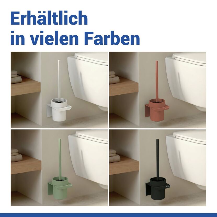 WC-Bürstengarnitur 'Turbo-Loc® Lizan' mit Silikon-Bürstenkopf Stahl weiss
