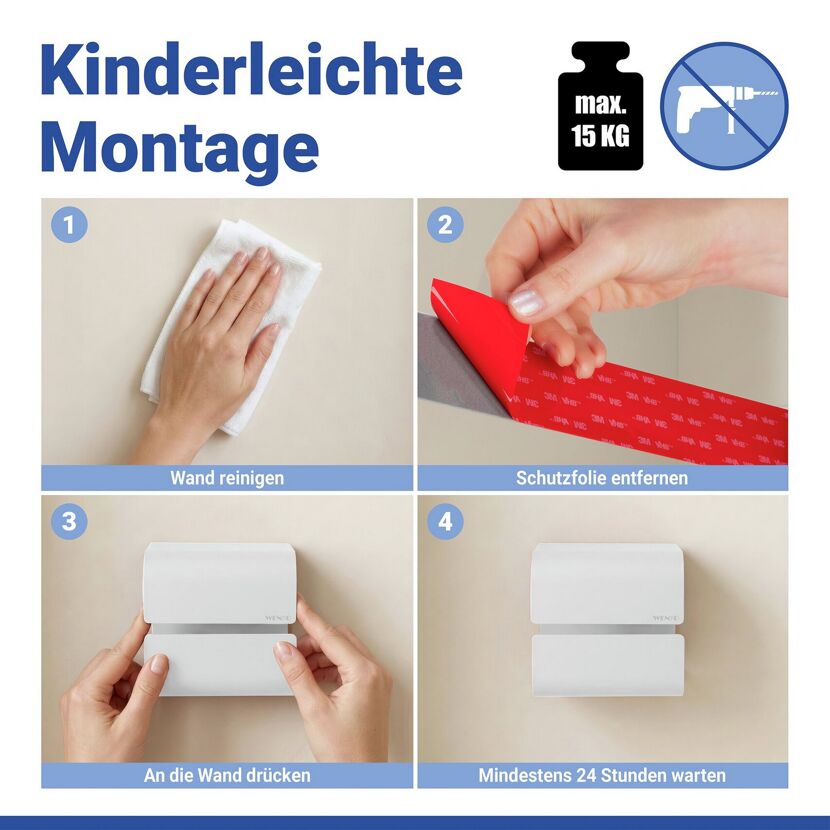 Toilettenpapierhalter 'Turbo-Loc® Lizan' Stahl weiss