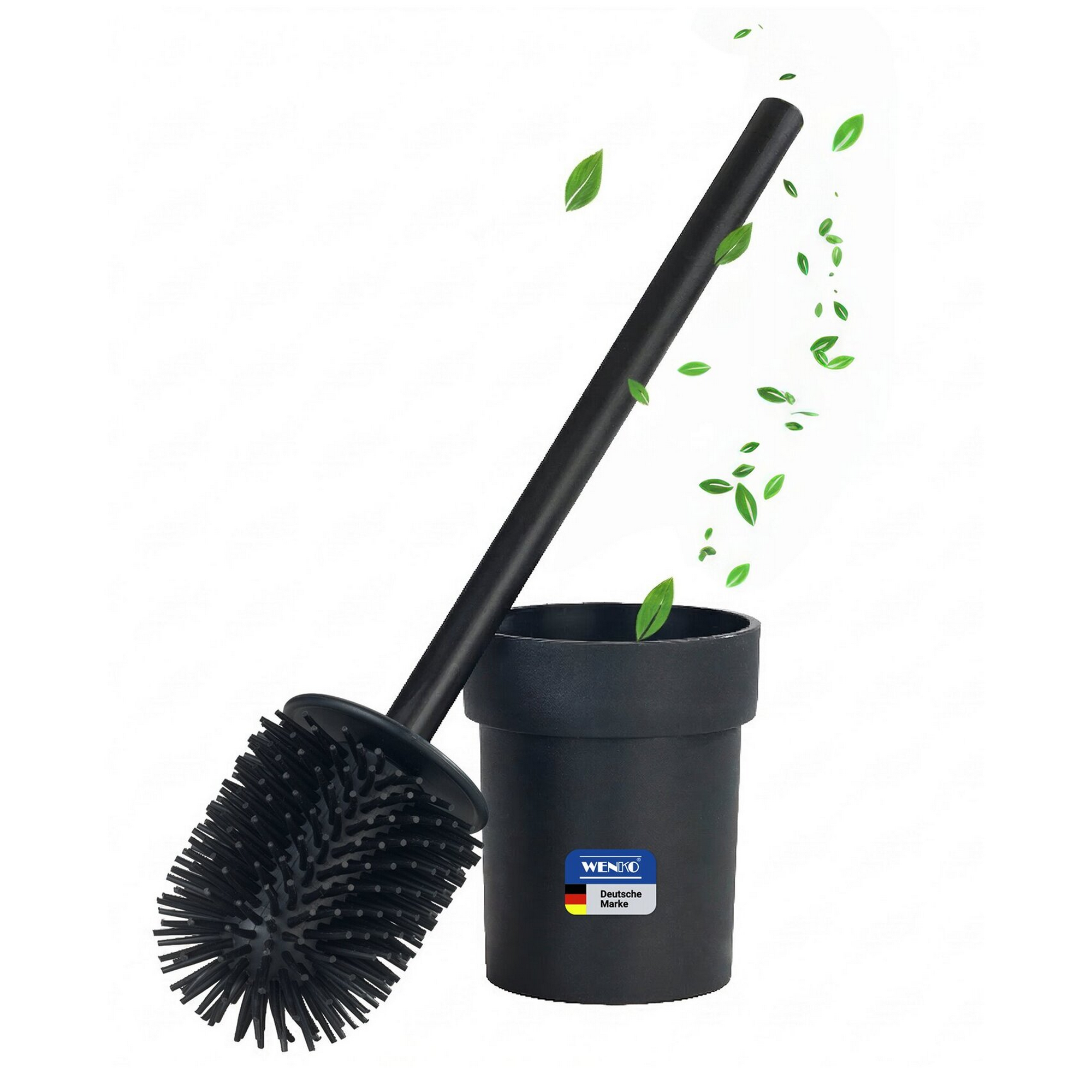 WC-Bürstengarnitur 'Turbo-Loc® Lizan' mit Silikon-Bürstenkopf Stahl schwarz