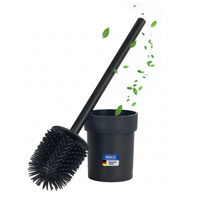 WC-Bürstengarnitur 'Turbo-Loc® Lizan' mit Silikon-Bürstenkopf Stahl schwarz