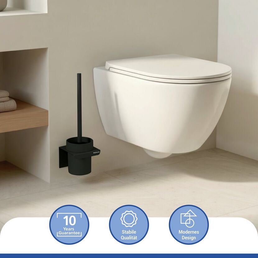 WC-Bürstengarnitur 'Turbo-Loc® Lizan' mit Silikon-Bürstenkopf Stahl schwarz