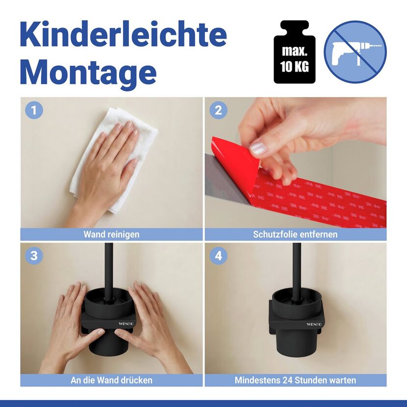 WC-Bürstengarnitur 'Turbo-Loc® Lizan' mit Silikon-Bürstenkopf Stahl schwarz