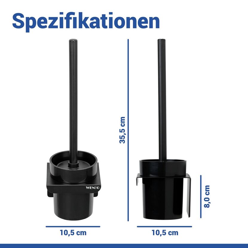 WC-Bürstengarnitur 'Turbo-Loc® Lizan' mit Silikon-Bürstenkopf Stahl schwarz