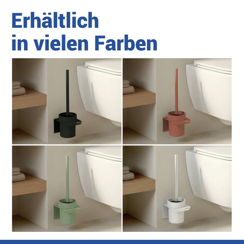 WC-Bürstengarnitur 'Turbo-Loc® Lizan' mit Silikon-Bürstenkopf Stahl schwarz