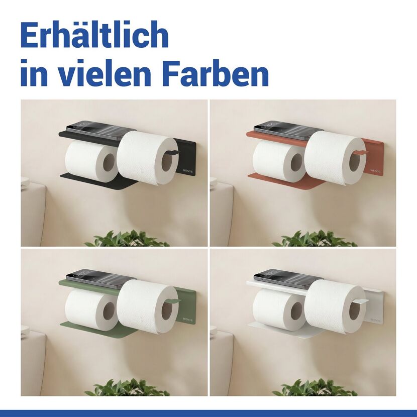 Toilettenpapierhalter 'Turbo-Loc® Lizan' mit Ablage Stahl schwarz