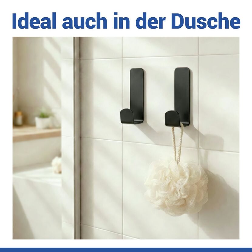 Wandhaken 'Turbo-Loc® Lizan' schwarz Edelstahl 2 Stück