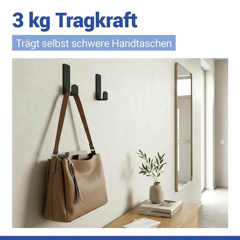 Wandhaken 'Turbo-Loc® Lizan' schwarz Edelstahl 2 Stück