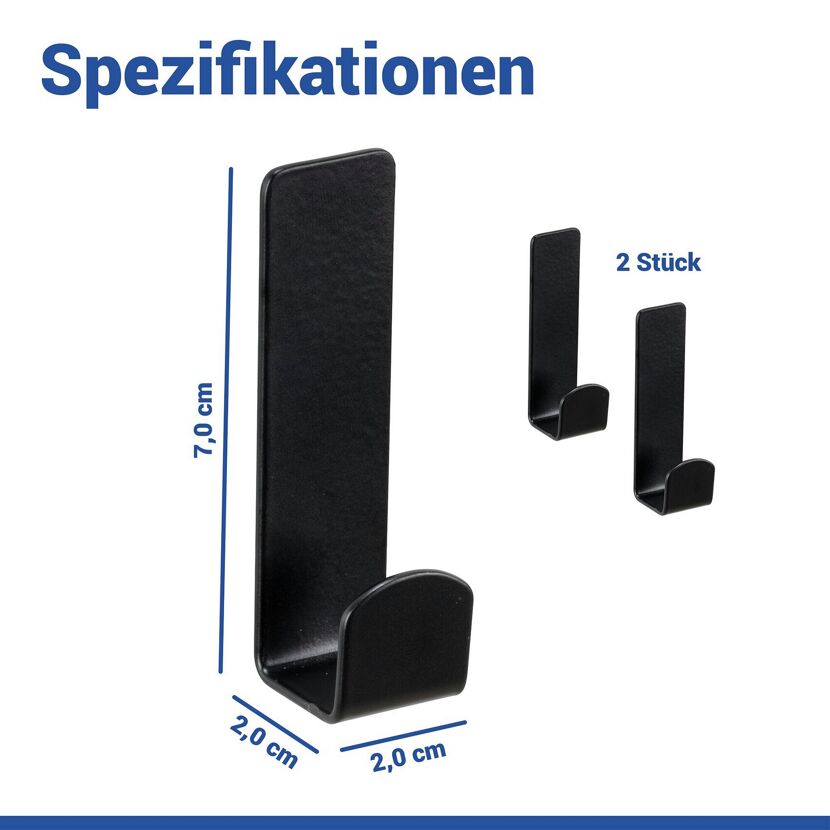 Wandhaken 'Turbo-Loc® Lizan' schwarz Edelstahl 2 Stück
