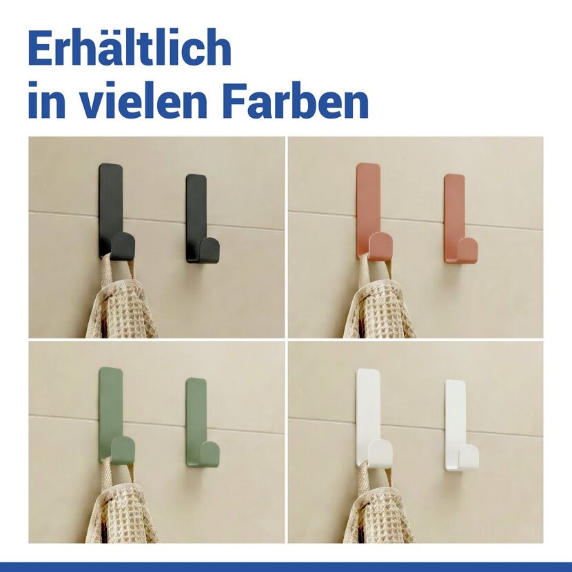 Wandhaken 'Turbo-Loc® Lizan' schwarz Edelstahl 2 Stück