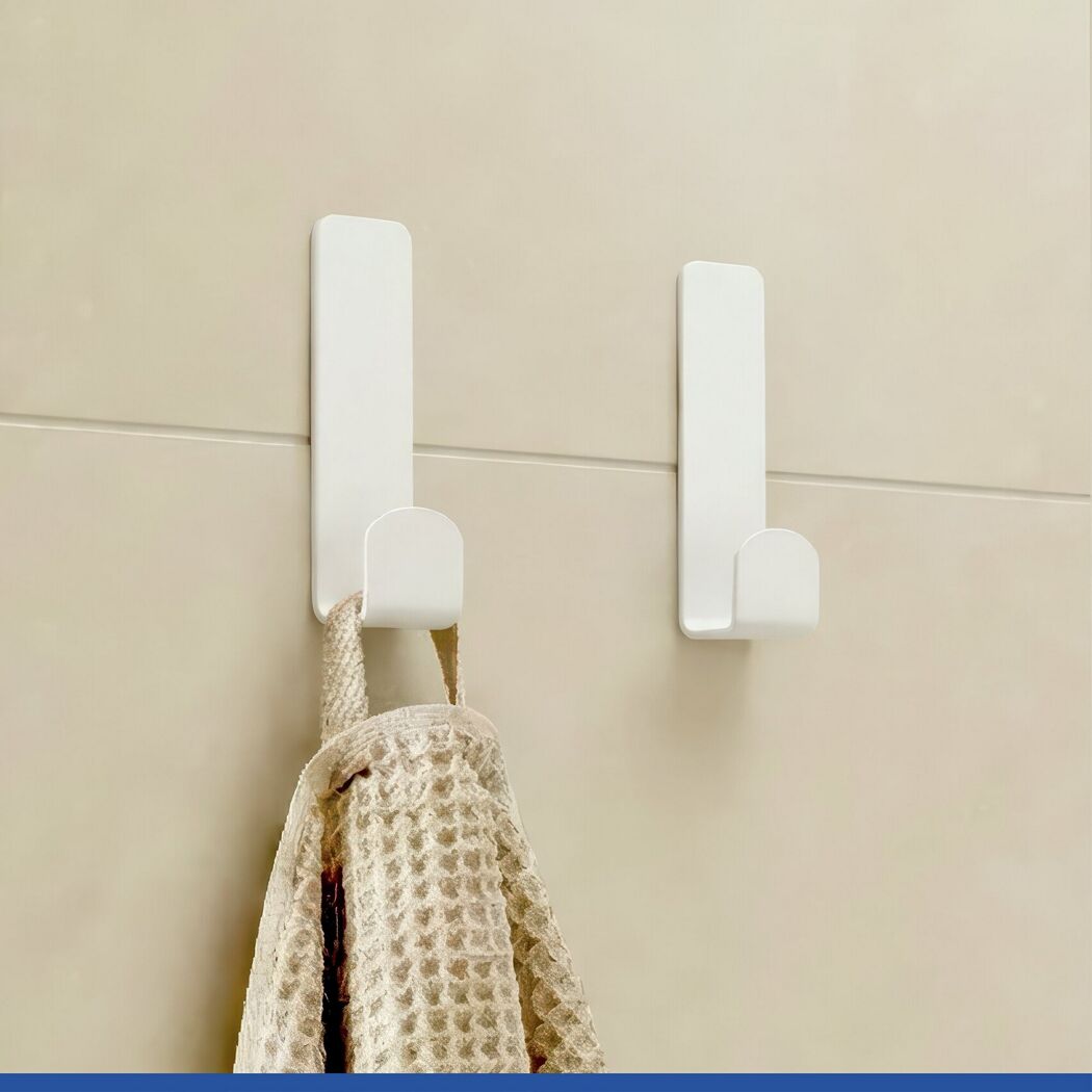 Wandhaken 'Turbo-Loc® Lizan' weiß Edelstahl 2 Stück