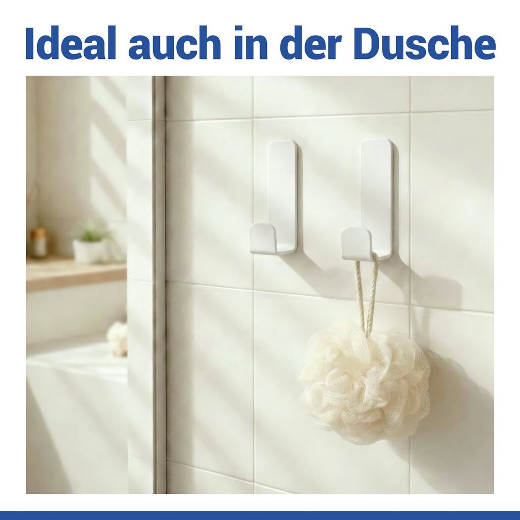 Wandhaken 'Turbo-Loc® Lizan' weiß Edelstahl 2 Stück