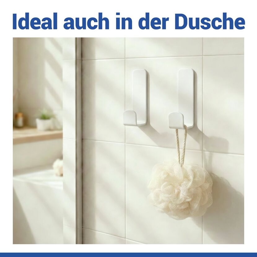 Wandhaken 'Turbo-Loc® Lizan' weiß Edelstahl 2 Stück