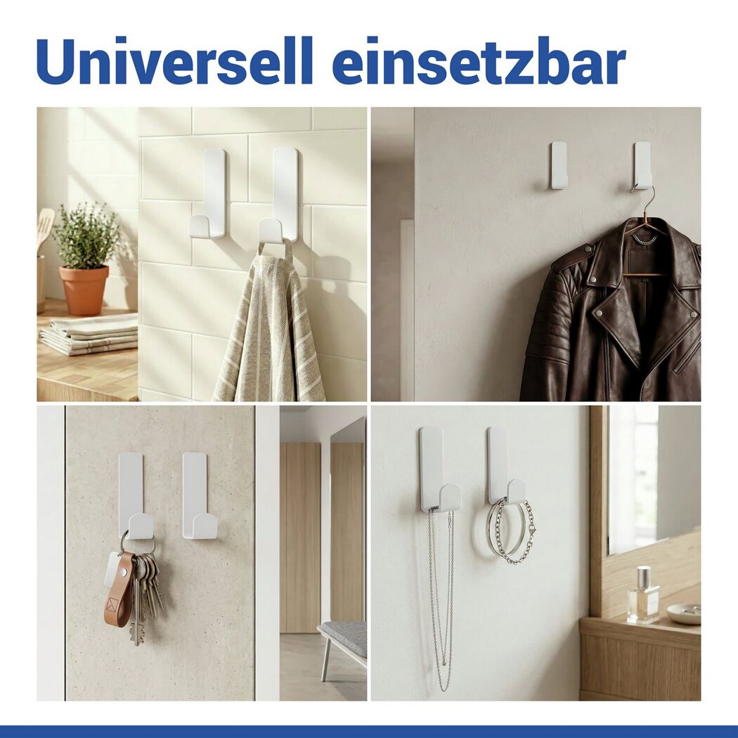 Wandhaken 'Turbo-Loc® Lizan' weiß Edelstahl 2 Stück