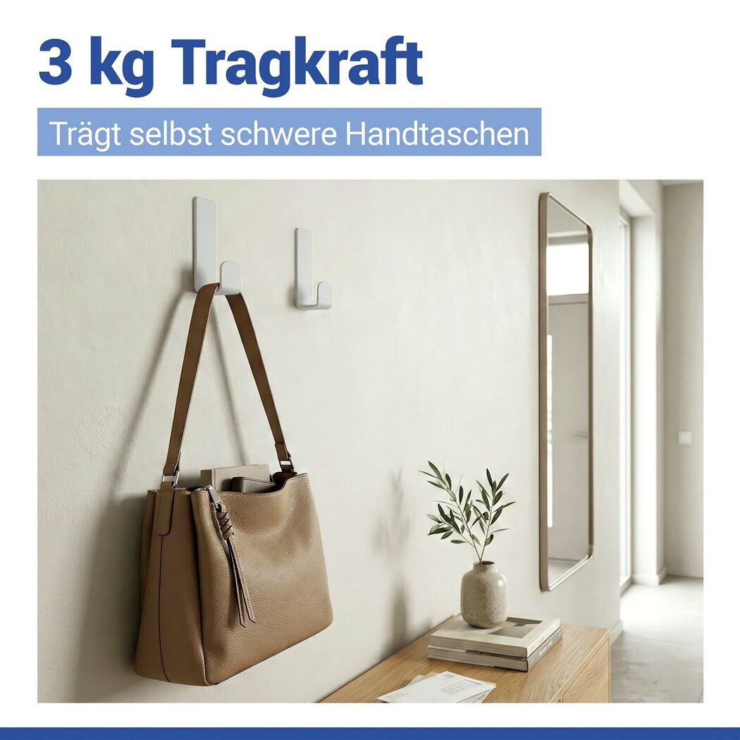 Wandhaken 'Turbo-Loc® Lizan' weiß Edelstahl 2 Stück