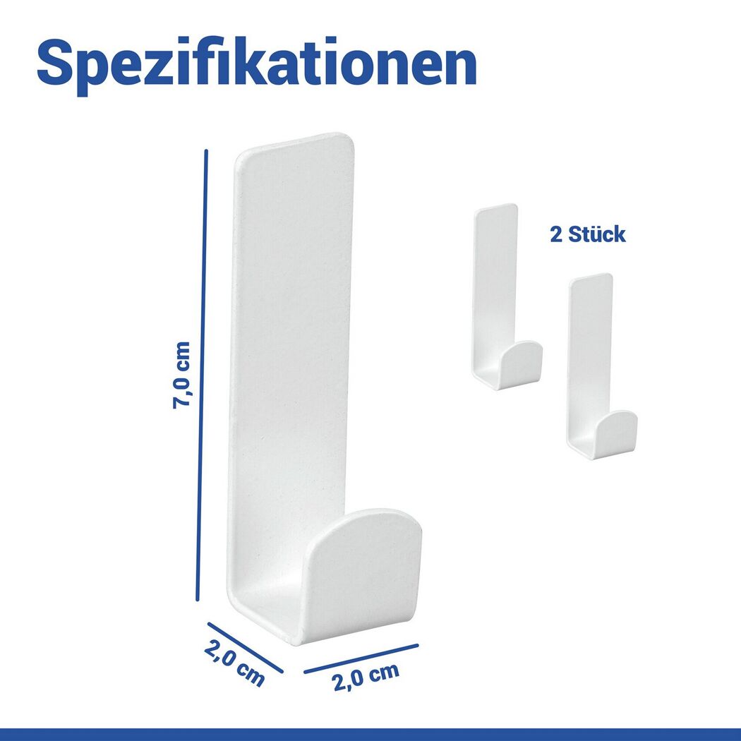 Wandhaken 'Turbo-Loc® Lizan' weiß Edelstahl 2 Stück