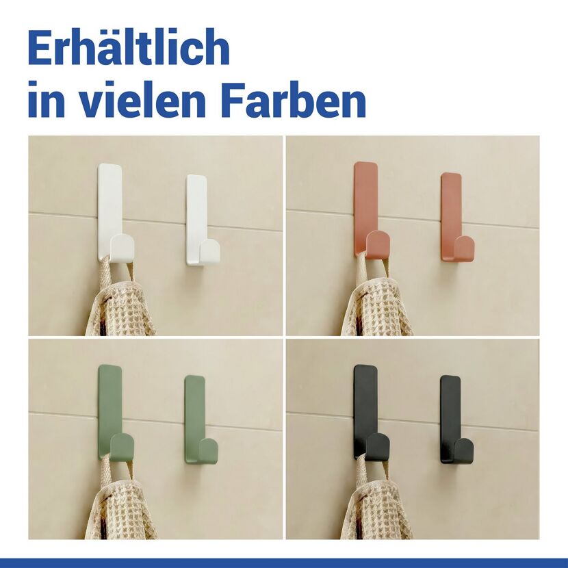 Wandhaken 'Turbo-Loc® Lizan' weiß Edelstahl 2 Stück