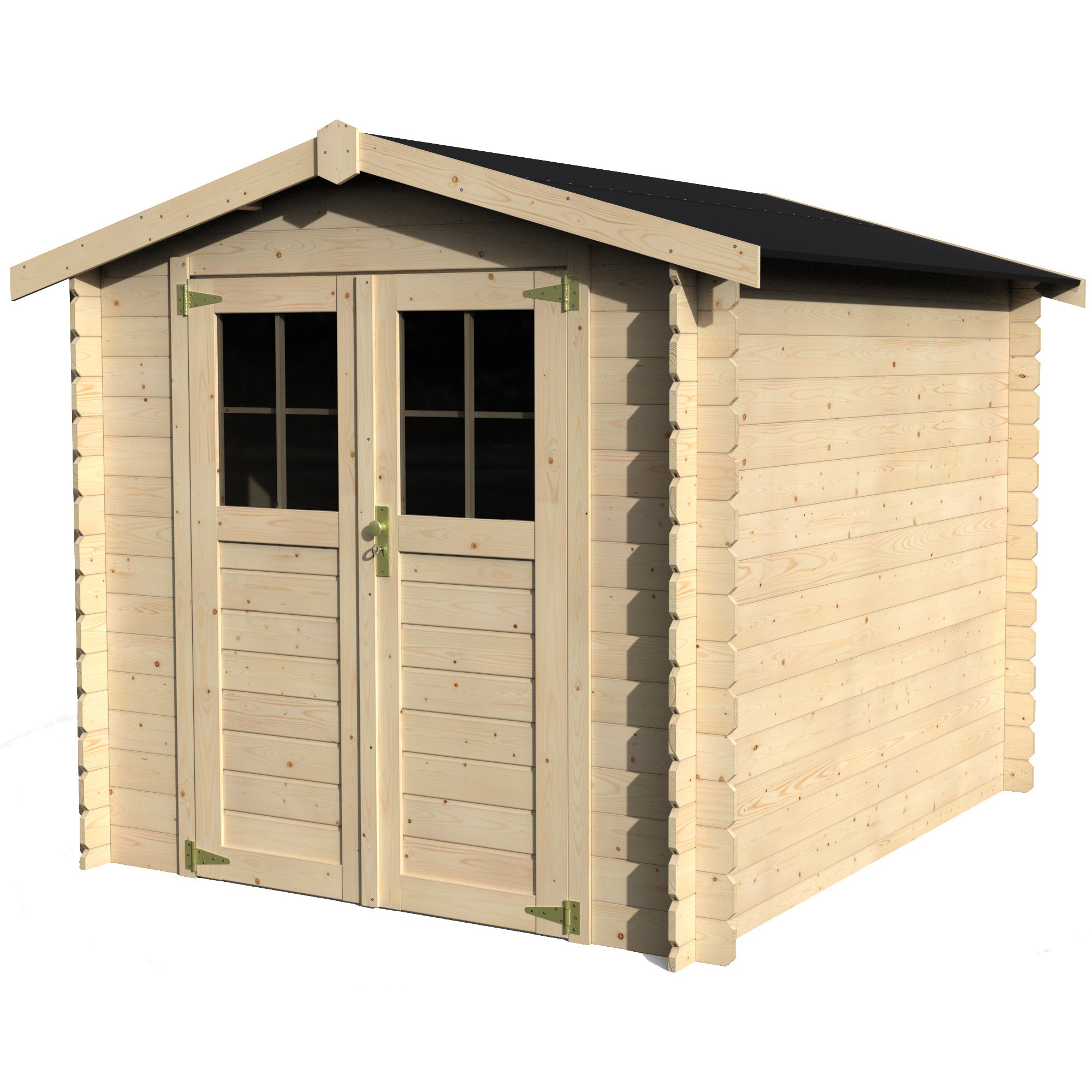 Blockbohlenhaus 'Milo' Fichte naturfarben 231 x 243 cm