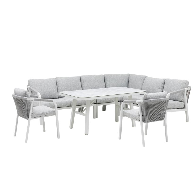 Loungemöbelset 'Harvey XL' Aluminium hellgrau 6-teilig