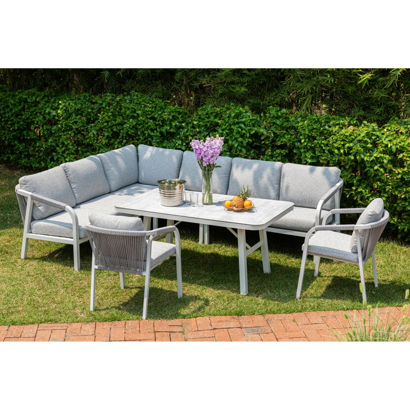 Loungemöbelset 'Harvey XL' Aluminium hellgrau 6-teilig
