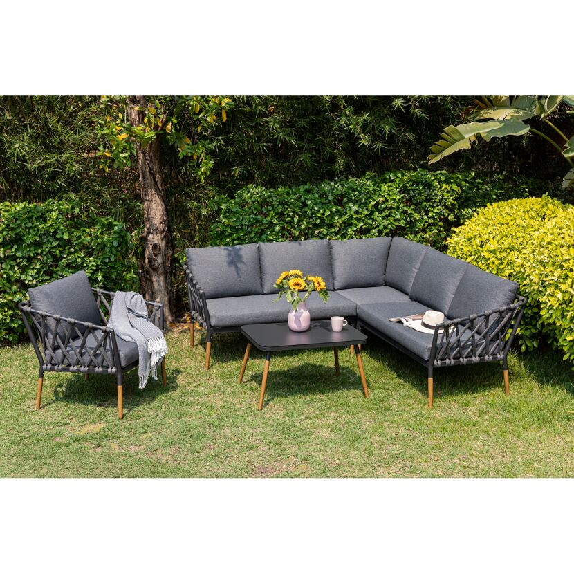 Loungemöbelset 'Amantea' Aluminium anthrazit 4-teilig
