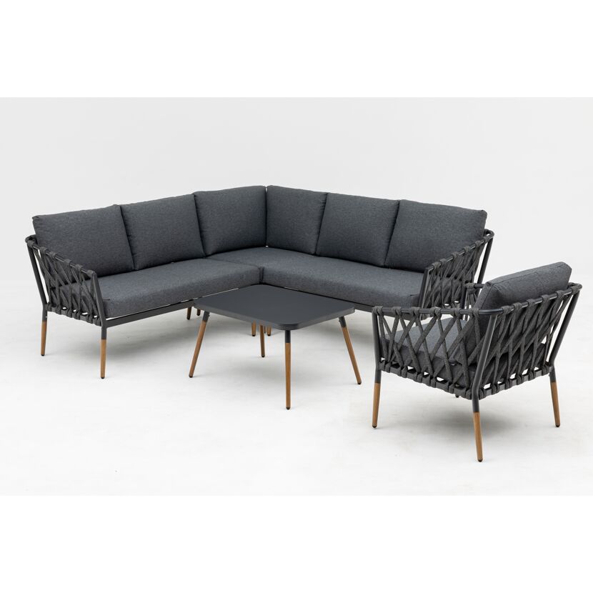 Loungemöbelset 'Amantea' Aluminium anthrazit 4-teilig