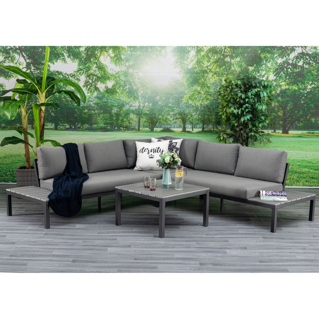 Loungemöbelset 'Miro' Aluminium anthrazit 4-teilig
