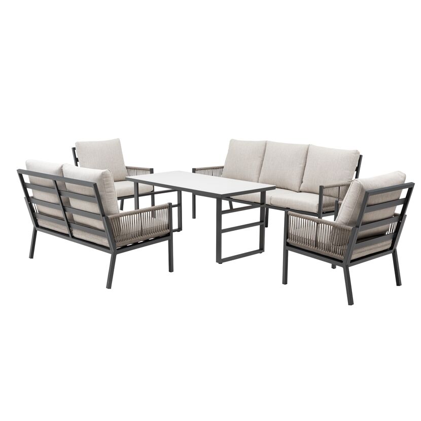 Loungemöbelset 'Terrazza' Aluminium beige 5-teilig