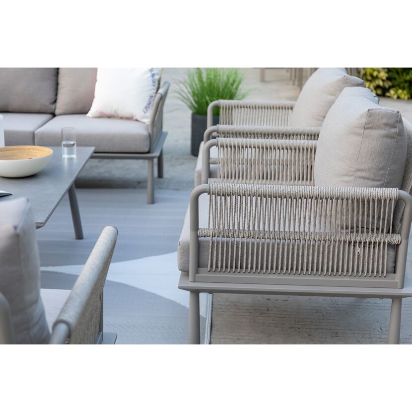 Loungemöbelset 'Madri' Aluminium grau/beige 5-teilig