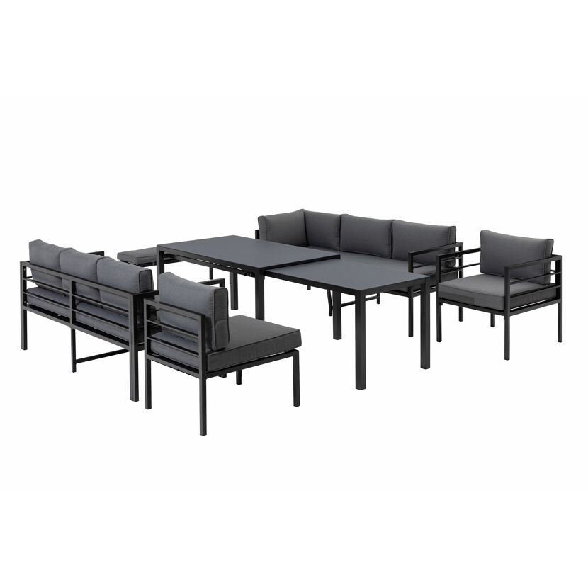 Loungemöbelset 'Portland' Aluminium grau 6-teilig