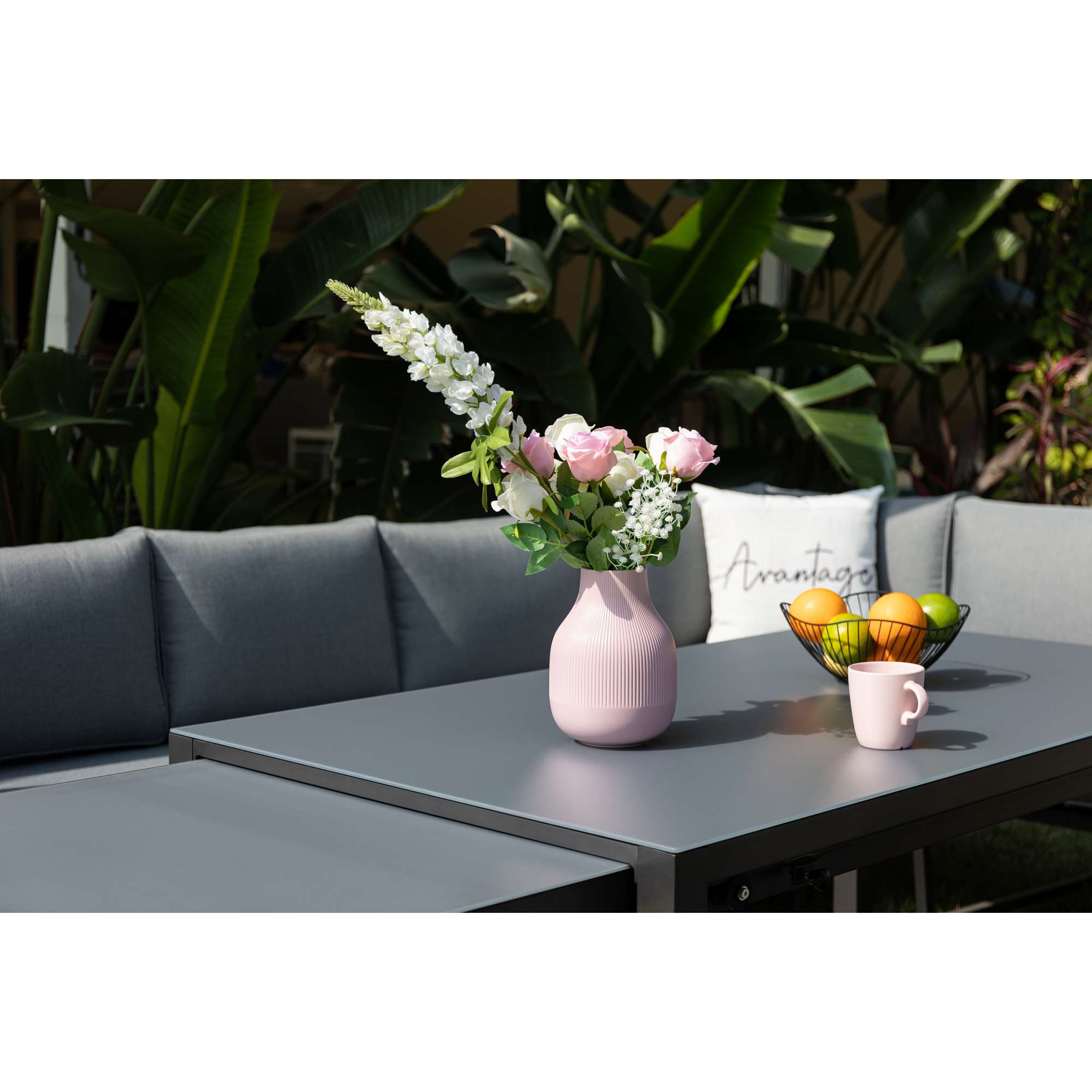Loungemöbelset 'Portland' Aluminium grau 6-teilig