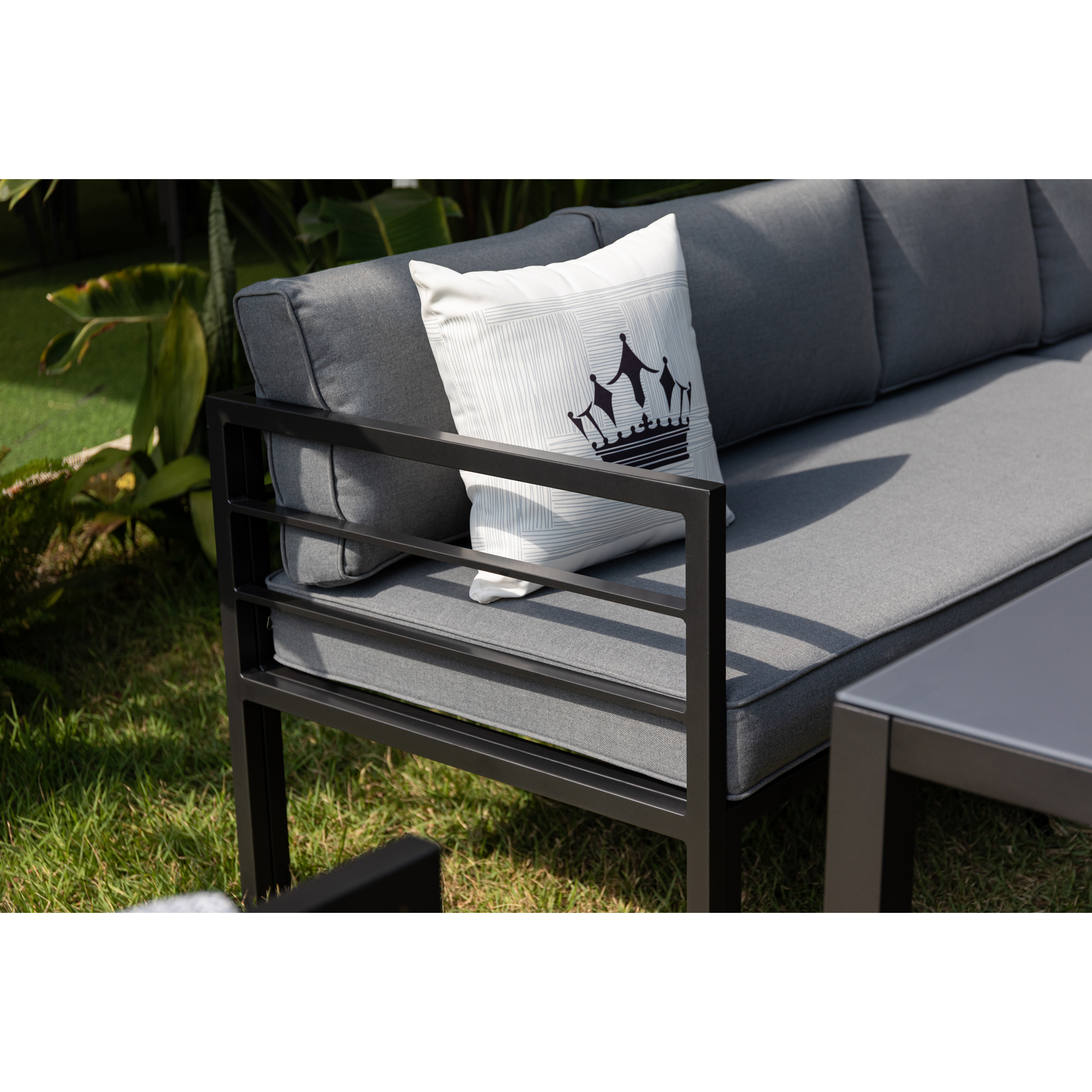 Loungemöbelset 'Portland' Aluminium grau 6-teilig