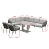 Loungemöbelset 'Solara' Aluminium grau/beige 6-teilig