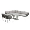 Loungemöbelset 'Solara' Aluminium grau/beige 6-teilig