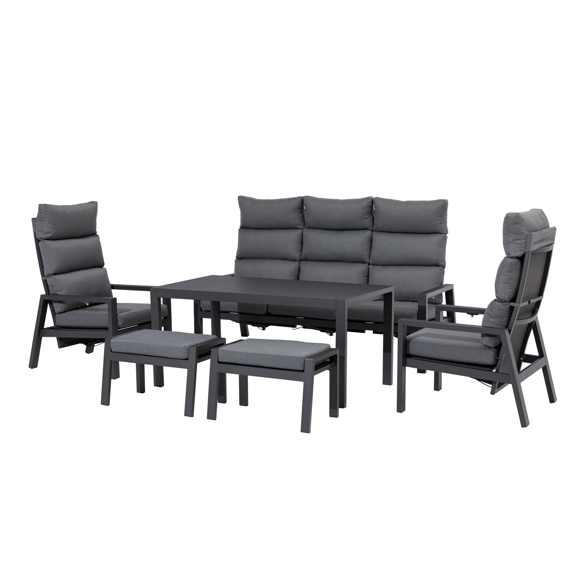 Loungemöbelset 'Sundown' Aluminium anthrazit 6-teilig